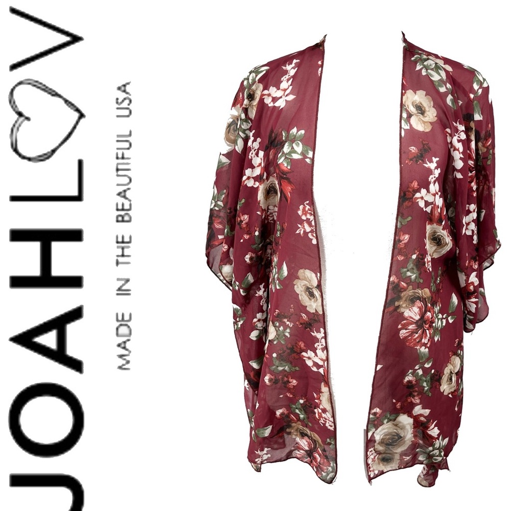 Women’s One Size Red Floral Kimono